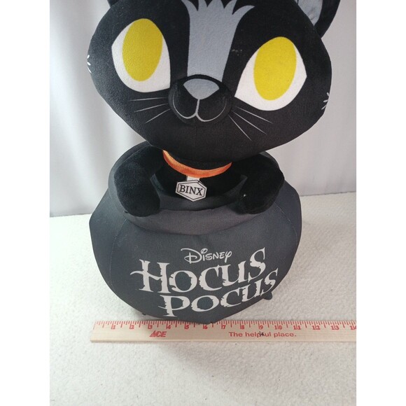 Disney Hocus Pocus Binx Plush 17" Black Cat in Cauldron Door Greeter Weighted - Picture 11 of 11